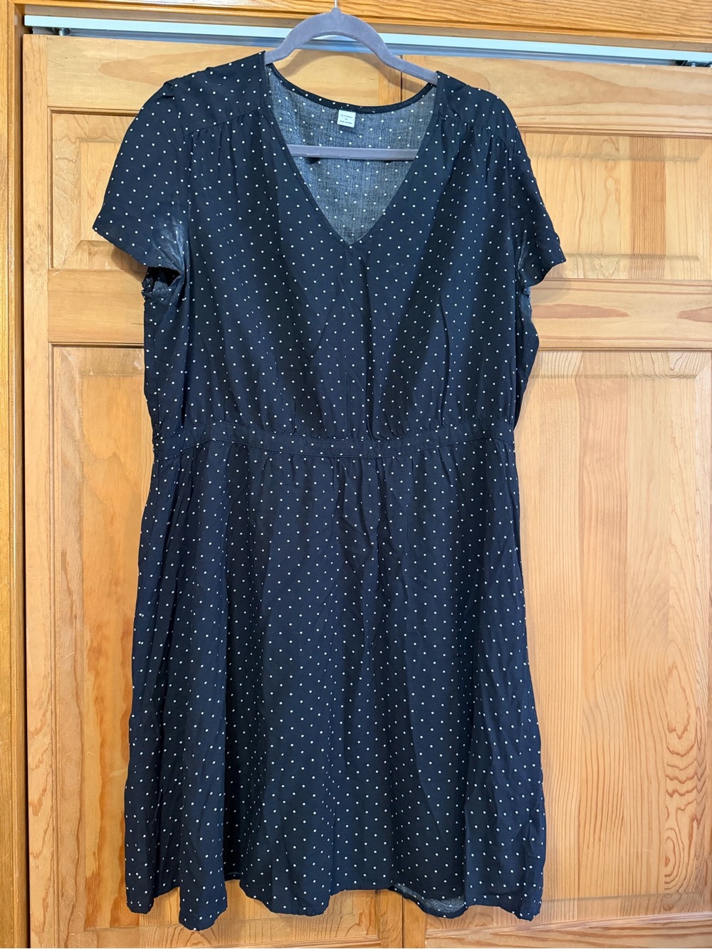 Old Navy Black Dress with White Polka Dots